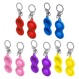 Simple Dimple Fidget Toy Colour Pop it Stress Relief Small Keyring Pendant Push Bubbles Autism Special Needs Adult Kids Toys