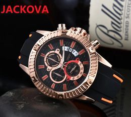 Business trend highend full functional watches Men Chronograph six stitches series All the dials work Rubber Silicone 1853 European Top brand chronograph clock