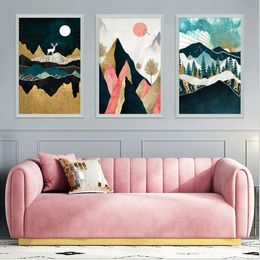 Decorative Paintings Modern Mountain Landscape Wall Picture for Living Room Bedroom Office Frameless Posters Prints 40*60cm