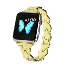 Luxury Golden Straps Band For Apple Watch Ultra 49mm 41mm 45mm 42mm 38mm 40MM 44MM Metal Stainless Steel Watchband Women Ladies Bracelet iWatch Series 8 7 6 SE 5 4 3