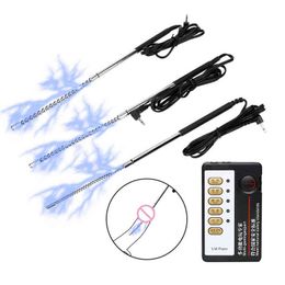 electric penis sounds Australia - NXY Medical Themed Toys Male urethral sound toy 4   5 6mm bead penis expander electric shock binding kit male masturbation machine 0108