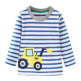 Jumping Metres Autumn Spring Boys T shirts Cotton Stripe Children's Long Sleeve Tees Tops Fashion Kids Clothes 210529