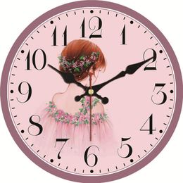 Wall Clocks WONZOM Vintage Clock Girl Design Relogio De Parede Large Silent For Living Room Shabby Chic Kitchen Saat Home Decor