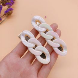 Korean Personality Simple Acrylic Stitching Chain Duckbill Clip Headwear Fashion Sweet Girl Women's Hairpins Hair Accessories