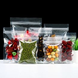 100Pcs Zip Lock Clear Plastic Bag Self Seal Reclosable Reusable Tear Notch Ground Coffee Bean Snack Food Packaging Pouches