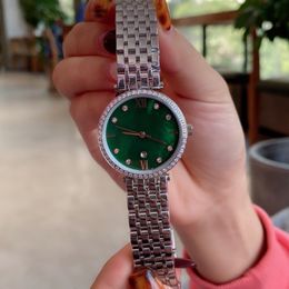 Women's Watches Geometric Roman Numeral Quartz Watch Mother Of Pearl Green Purple Dial Round Rhinestone Date Clock 32mm