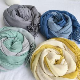 -Sciarpe naturale cotone organico sciarpa sfumato colore semplice tipo sottile tipo scialle primavera autunno avvolgere alta qualità uomo e donne moda