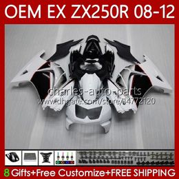 OEM Body For KAWASAKI NINJA EX250 ZX250 R EX ZX 250R ZX-250R 2008-2012 81No.2 EX-250 ZX250R 2008 2009 2010 2011 2012 EX250R 08 09 10 11 12 Injection Fairing glossy white