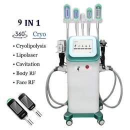 360 cryolipolysis fat freeze slimming tripolar rf cavitation cellulite reduce lipo diode laser weight loss machines 9 in 1