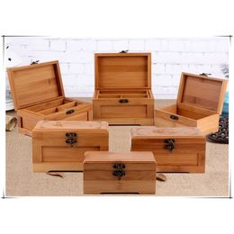 Hotsale! New Craft Princess Korean Bamboo Wooden Jewellery Storage Small Collection Gift Box 210315
