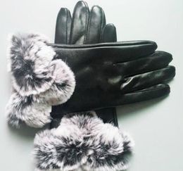 Winterhandschuhe Damen Fünf-Finger-Handschuhe Leder Kurzer Fleece-verdickter Handschuh Trendige solide Schutzhandschuhe Valentinstag Weihnachtsgeschenk