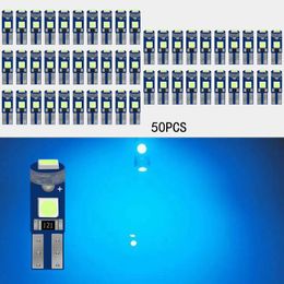 50Pcs/Lot Car LED Bulbs Super Bright Ice Blue T5 3030 3SMD 12V Canbus Error Free Instrument Cluster Panel Dash Light,Plug and Play