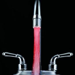 7 Colours LED Novelty Water Faucet Stream Temperature Sensor Light Changing Glow Shower Change Colour for Kitchen Bathroom