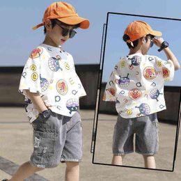 2022 Boys Summer Clothing set Children T-shirt Short Sleeve +Pants Set 2 pieces Set Baby Boy Clothes for kids 2-10 Years G220310
