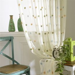 Cute Circle Embroidery Cartoon Curtains For Living Room Bedroom Children's Room Sheer Tulle Curtain Modern Home Decoration T57#3 210913