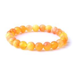 Tennis 2021 Fashion Woman Bracelets Yellow Jades Round Beads Bracelet High Quality Natural Stretch Wrap Jewelry