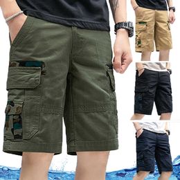 Mens Shorts Cargo Cotton Shorts Men Summer Short Pants Military Pants Knee Length Outdoor Tactical Casual Khaki Shorts Men 2020 X0601