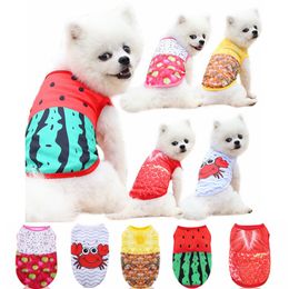 Fashion Focus On Pet Dog Apparel Clothes Vest Spring Summer Dogg Vests Soft Ventilation Pup Dogs Shirt Puppy Sweats Fruits Watermelon Pineapple Strawberry L