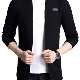 Liseaven Cardigans Mens Solid Sweater Cardigan Trench Male Jacket Casual Autumn pure Colour Men's sweaters 210918