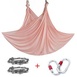 Nylon 5 Metres Yoga Hammock Set Aerial Yoga Swing Equipment Kit with Accesories for Bodybuilding, Yoga Exercise Q0219