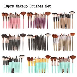 18pcs Cosmetics Makeup Brush Eye Make up Brushes Set pinceaux de maquillage Kit in 7 Colours