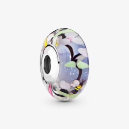 New Arrival 925 Sterling Silver Enchanted Garden Murano Glass Beads Charm Fit Pandora Original European Charm Bracelet Fashion Jewellery Accessories