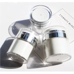 15g 30g 50g Cosmetic Jar Empty Acrylic Cans White Vacuum Bottle Airless Refillable Container Press Lotion Pump Packing Bottles