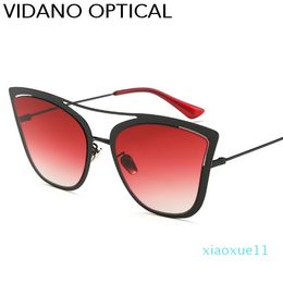 luxury- Vidano Optical New Arrival Red Classic Cat Eye Sunglasses Women Sun Glasses Summer Fashion Men Glasses UV400 Gift Wholesale