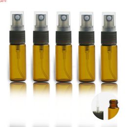 500 X 5ml Amber Travel Small Refillable Perfume Bottle 1/6oz Brown Glass Fragrance atomizer Mist spray Liquid Containergoods qty