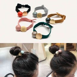 Chimaera 5Pcs/Set Multicolor Elastic Rubber Bands Acrylic Accessories Broadside Hair Ties Ropes For Women Girl Ponytail