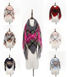 Wraps Hats Scarves & Gloves Aessorieswomen Winter Plaid Fashion Square Warm Knitted Blanket Shawl Outdoor Causal Travel Tassel Ski Scarf Tt
