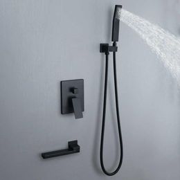 Bathroom Shower Sets Black Can Square Showers Head On Wall Mixer Taps And Cold Bathtub Tap