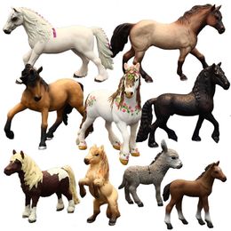 Zoo Simulation Farm Animal Plastic Model Building Hanoverian Wild Horse Figurine PVC Toy Garden Action Figures Gift for Kids C0220