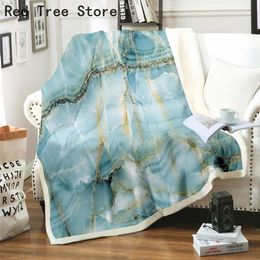 Luxury Marble Printed Pattern Flannel Blanket for Kids Adults Soft Bed Cover Sheet Fleece Plush Summer Quilt 3D Customise Design