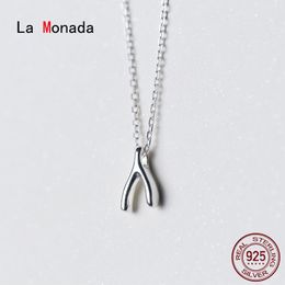 La Monada Silver Chain Necklace For Women Letter Y Pendant Fashion Minimalist Silver 925 Jewelry On The Neck Womens Necklaces Q0531