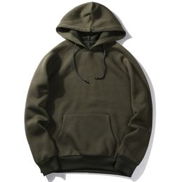 USA SIZE Fashion Colour Hoodies Men's Thick Clothes Winter Sweatshirts Men Hip Hop Streetwear Solid Fleece Hoody Man Clothing 201113