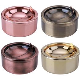 Latest Cool Colourful Cool Metal Desktop Ashtray Stash Case Portable Innovative Design Dry Herb Tobacco Cigarette Smoking Holder Container