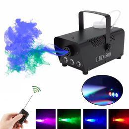 500W Wireless Control LED Fog Smoke Machine Remote RGB Colour Smoke Ejector LED Professional DJ Party Stage Light