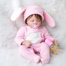 55cm Newborn Baby Reborn Doll Toys Set For Girls Silicone Sleeping Reborn Dolls with Clothes Realistic Toys Kids Birthday Gifts