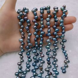 Side Drilled Freshwater Cultured Black Pearl Strand for Jewelry Making DIY Bracelet Necklace 5 Strands