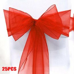 chair bow sashes Canada - Chair Covers Wedding Party Decoration Bow Elasticity Stretch Sash Wider Fuller Bows