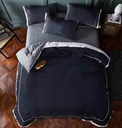 Nowe zestawy pościeli bawełniane litera rozmiaru litera Jacquard Quilt Cover Zestawy, w tym 2 poduszki okładka podwójna arkusz pościeli