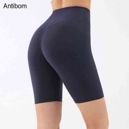 Antibom Energy Yoga Women Leggings High Waist Stretchy Push Up Fitness Gym Knee Length Cycling Jogging Breathable Sport Tights H1221