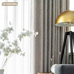 Simple Curtains for Living Room Luxury Villa Modern Blackout Curtain Striped Pattern Window Drapes door Bedroom 210712