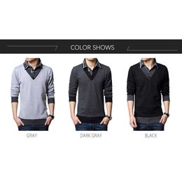 BROWON Slim Sweater Men Autumn Winter Thicked Warm Sweaters Casual Fake Two Design Dress Pullover Cotton Hombre Y0907