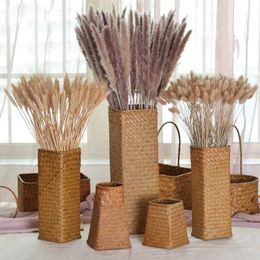 Seaweed Handmade Decor for Home Arrangement Flower Bottle Seagrass Baskets Woven Vase Ornaments