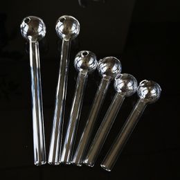 Clear Pyrex Glass Oil Burner Pipes Smoke Hand Pipe For Smoking Accessories Straight Type 4 Inch Mini Tube Nail