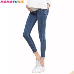 Maternity Clothes Elastic Soft Jeans Skinny Pregnancy Pants Lovely Trousers for Pregnant Women Spring Summer Clothing 210918