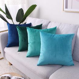 newVelvet Pillow Case Cushion Cover Soft Solid Square Decorative Pillow Covers Sofa Cushion Throw Pillow 45x45cm EWD5577