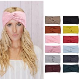 12 Colours INS Girls Knitted Headbands Turban Crochet Twist Headwear Winter Headwrap Elastic Hair Band Women Hair Accessories